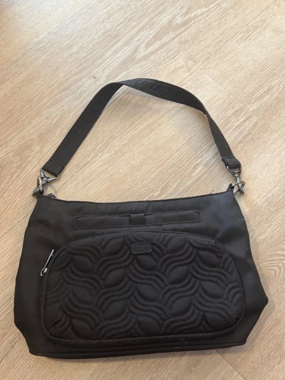 Lug Samba Black Shoulder Bag Purse Convertible Crossbody Quilted Organizer